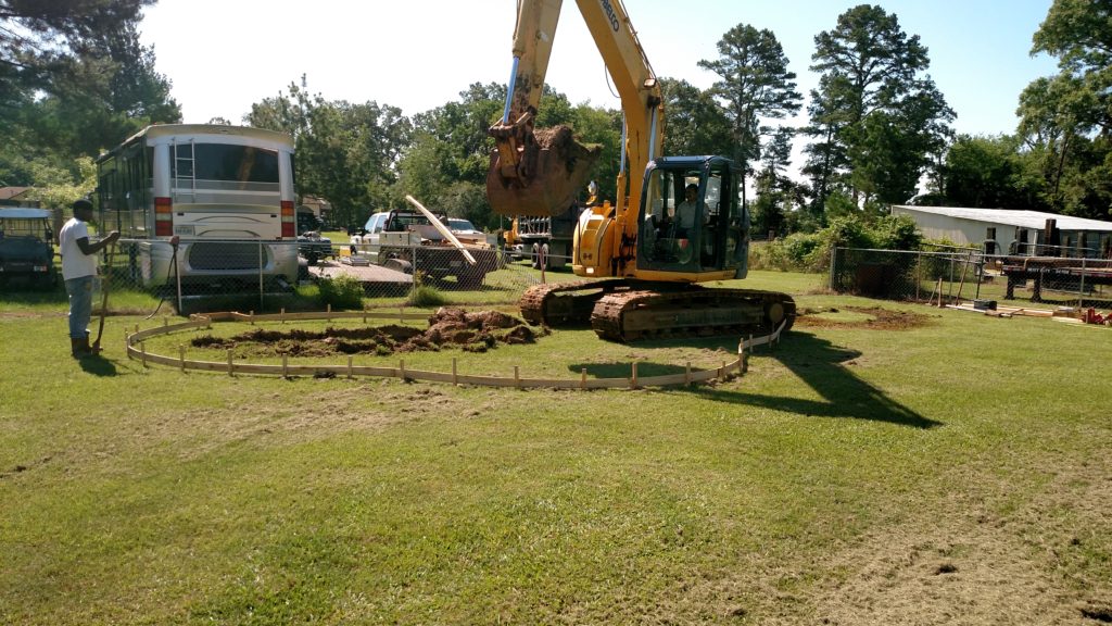 breaking ground on a new pool excavation
